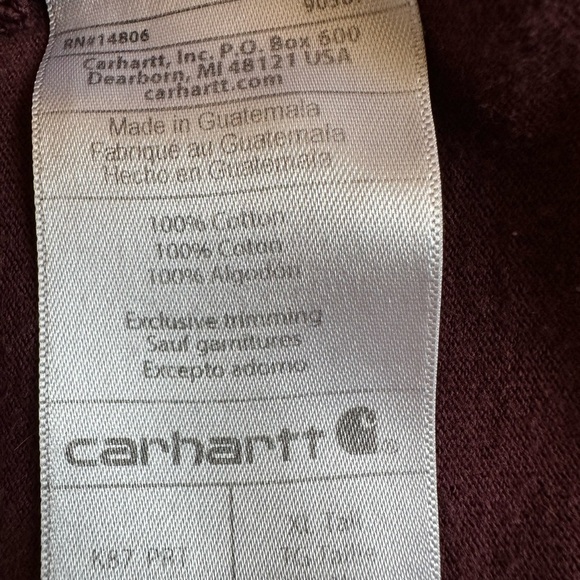 Carhartt Force Men’s Beet Red Hearher Short Sleeve Loose Fit Shirt Size XL Tall - Picture 4 of 7